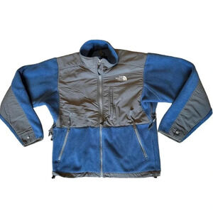 North Face Vintage Jacket Fleece Nylon Blue Gray Full Zip Women’s Size Small Y2K